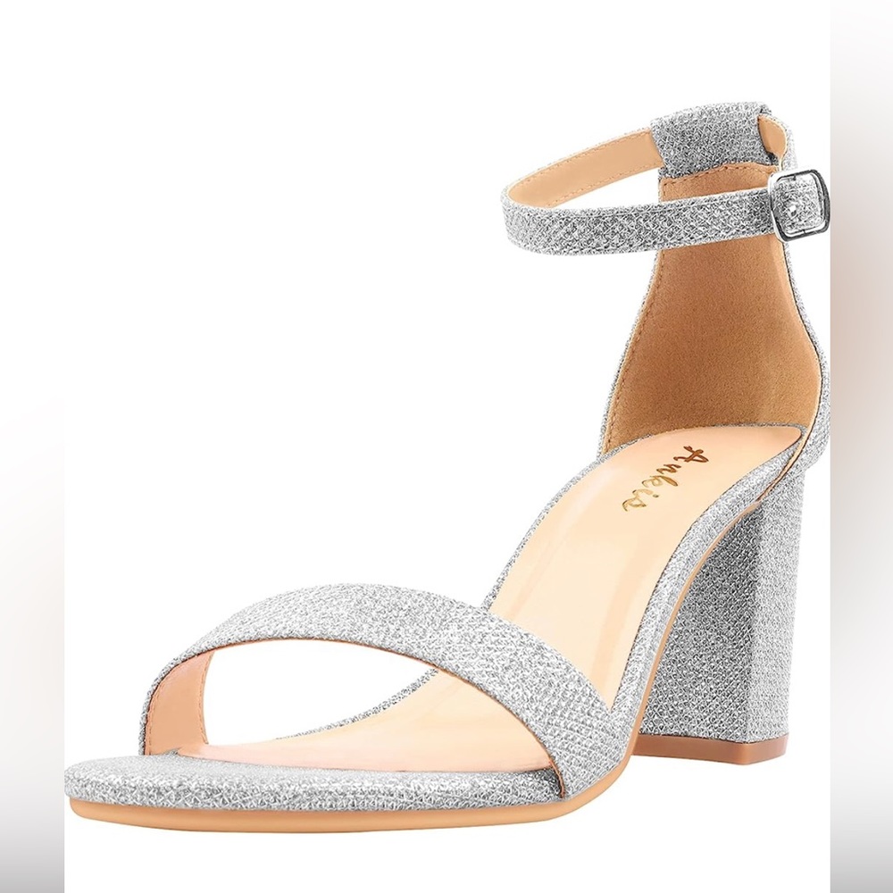 Silver/Sparkly Strappy Heels